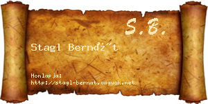 Stagl Bernát névjegykártya